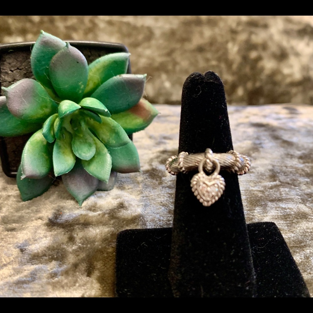 🌟Judith Ripka dangle heart ring🌟 - Picture 2 of 7